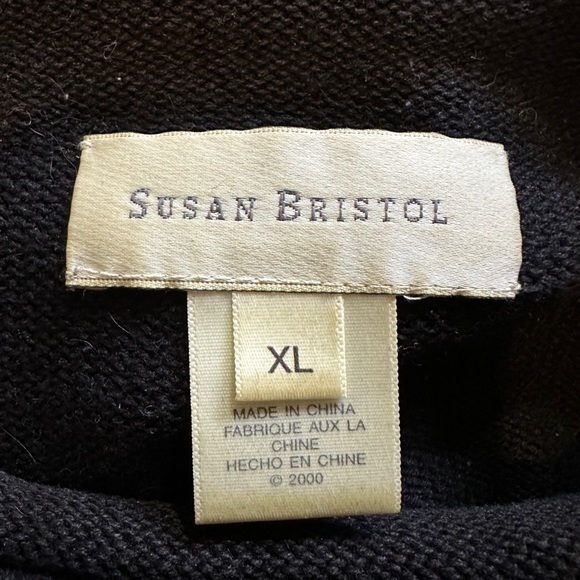 Susan Bristol Vintage Y2K Auturn Leaf Pattern Black Beaded Sweater Size XL - Picture 16 of 16